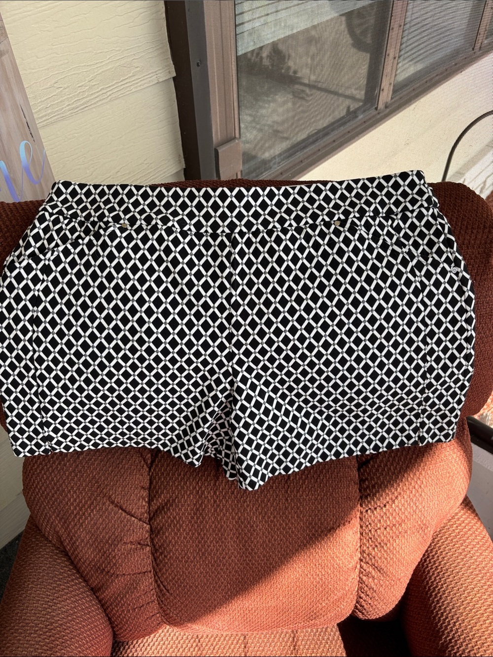 INC International Concepts Black and White Geometric Shorts